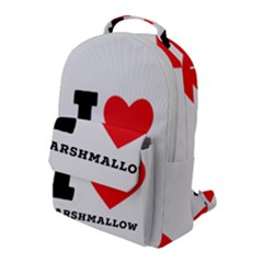 I Love Marshmallow  Flap Pocket Backpack (large) by ilovewhateva