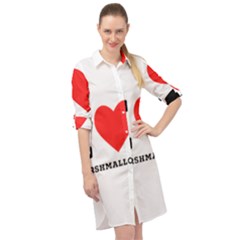 I Love Marshmallow  Long Sleeve Mini Shirt Dress by ilovewhateva