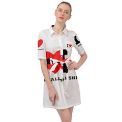 I Love Marshmallow  Belted Shirt Dress by ilovewhateva