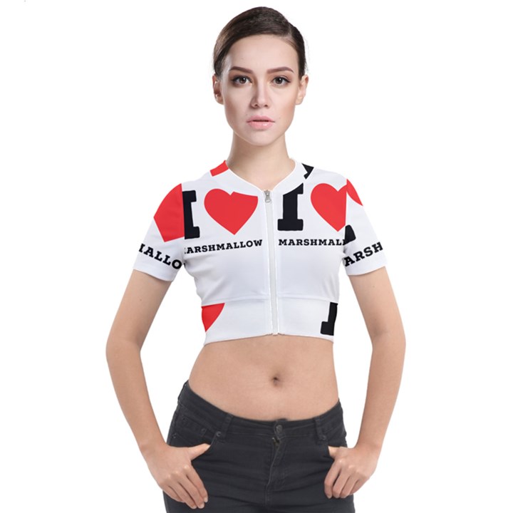 I love marshmallow  Short Sleeve Cropped Jacket