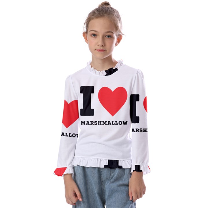 I love marshmallow  Kids  Frill Detail Tee