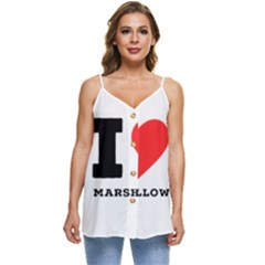 I Love Marshmallow  Casual Spaghetti Strap Chiffon Top by ilovewhateva