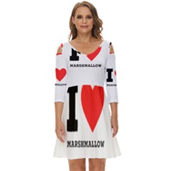 I Love Marshmallow  Shoulder Cut Out Zip Up Dress by ilovewhateva