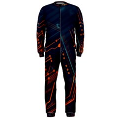 Abstract Colorful Circuit Onepiece Jumpsuit (men) by Bakwanart