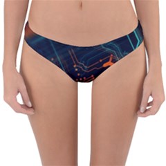 Abstract Colorful Circuit Reversible Hipster Bikini Bottoms by Bakwanart