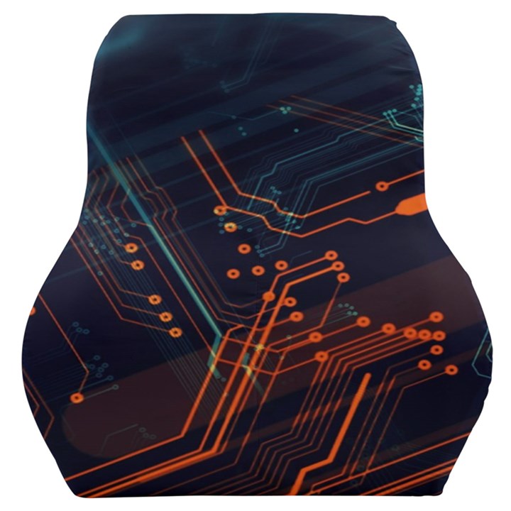 Abstract Colorful Circuit Car Seat Back Cushion 