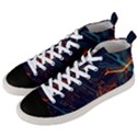 Abstract Colorful Circuit Men s Mid-Top Canvas Sneakers View2