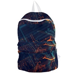 Abstract Colorful Circuit Foldable Lightweight Backpack by Bakwanart