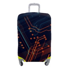 Abstract Colorful Circuit Luggage Cover (small) by Bakwanart