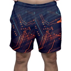 Abstract Colorful Circuit Men s Shorts by Bakwanart