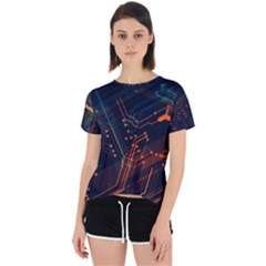 Abstract Colorful Circuit Open Back Sport Tee by Bakwanart