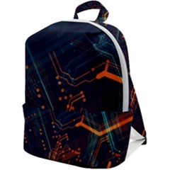 Abstract Colorful Circuit Zip Up Backpack by Bakwanart