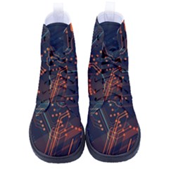 Abstract Colorful Circuit High-top Canvas Sneakers