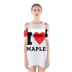 I Love Maple Shoulder Cutout One Piece Dress by ilovewhateva