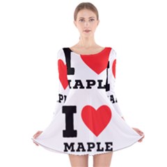 I Love Maple Long Sleeve Velvet Skater Dress by ilovewhateva