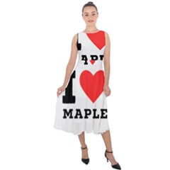 I Love Maple Midi Tie-back Chiffon Dress by ilovewhateva