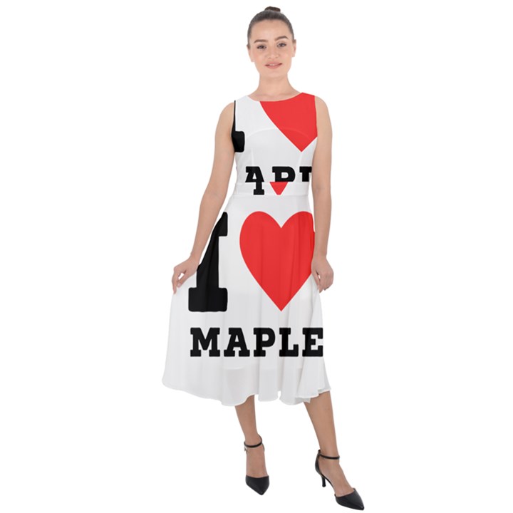 I love maple Midi Tie-Back Chiffon Dress