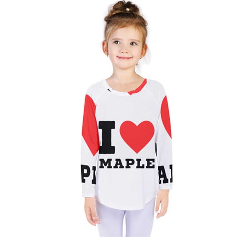 I Love Maple Kids  Long Sleeve Tee by ilovewhateva