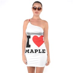 I Love Maple One Shoulder Ring Trim Bodycon Dress by ilovewhateva