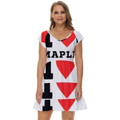 I Love Maple Short Sleeve Tiered Mini Dress by ilovewhateva