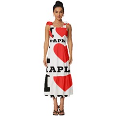 I Love Maple Tie-strap Tiered Midi Chiffon Dress by ilovewhateva