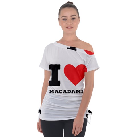 I Love Macadamia Off Shoulder Tie-up Tee by ilovewhateva