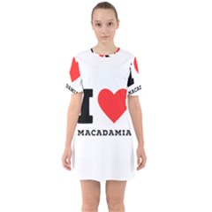 I Love Macadamia Sixties Short Sleeve Mini Dress by ilovewhateva