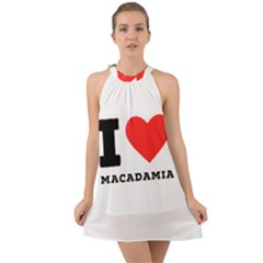 I Love Macadamia Halter Tie Back Chiffon Dress by ilovewhateva