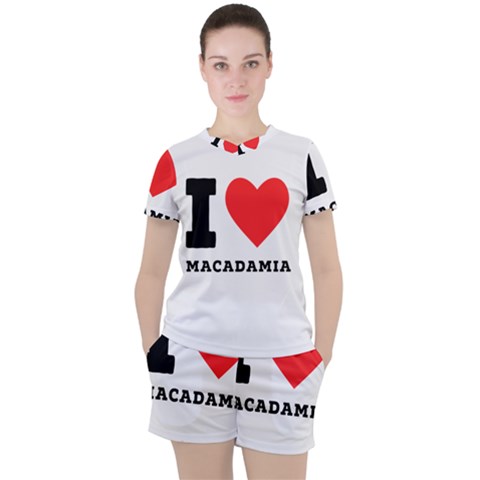 I Love Macadamia Women s Tee And Shorts Set by ilovewhateva