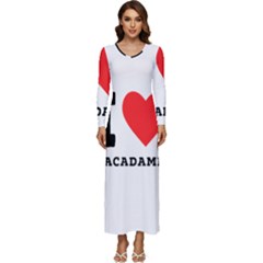 I Love Macadamia Long Sleeve Longline Maxi Dress by ilovewhateva