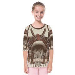 Christmas Dark Demon Evil Horror Krampus Kids  Quarter Sleeve Raglan Tee