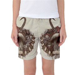 Christmas Dark Demon Evil Horror Krampus Women s Basketball Shorts by Bakwanart