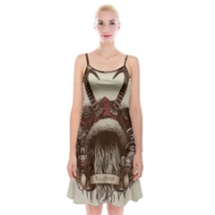 Christmas Dark Demon Evil Horror Krampus Spaghetti Strap Velvet Dress by Bakwanart