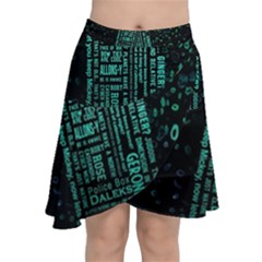 Tardis Doctor Who Technology Number Communication Chiffon Wrap Front Skirt by Bakwanart