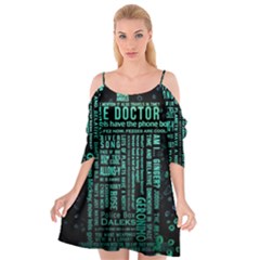 Tardis Doctor Who Technology Number Communication Cutout Spaghetti Strap Chiffon Dress by Bakwanart