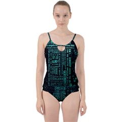 Tardis Doctor Who Technology Number Communication Cut Out Top Tankini Set by Bakwanart