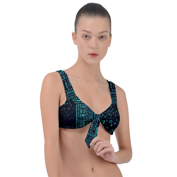 Tardis Doctor Who Technology Number Communication Front Tie Bikini Top