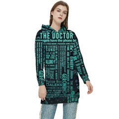 Tardis Doctor Who Technology Number Communication Women s Long Oversized Pullover Hoodie by Bakwanart