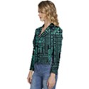 Tardis Doctor Who Technology Number Communication Women s Long Sleeve Revers Collar Cropped Jacket View2