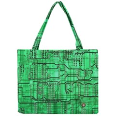 Green Circuit Board Computer Mini Tote Bag by Bakwanart