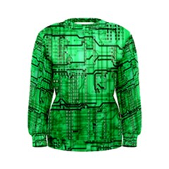 Green Circuit Board Computer Women s Sweatshirt