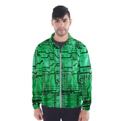 Green Circuit Board Computer Men s Windbreaker by Bakwanart