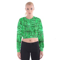 Green Circuit Board Computer Cropped Sweatshirt