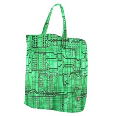 Green Circuit Board Computer Giant Grocery Tote by Bakwanart