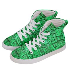 Green Circuit Board Computer Men s Hi-top Skate Sneakers by Bakwanart