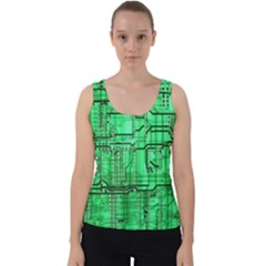 Green Circuit Board Computer Velvet Tank Top by Bakwanart