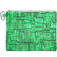 Green Circuit Board Computer Canvas Cosmetic Bag (xxxl) by Bakwanart