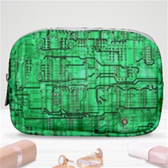 Green Circuit Board Computer Make Up Pouch (small) by Bakwanart