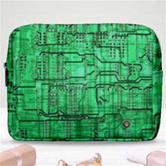 Green Circuit Board Computer Make Up Pouch (large) by Bakwanart