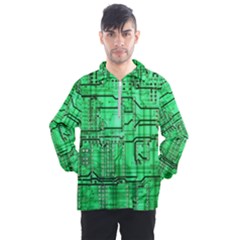 Green Circuit Board Computer Men s Half Zip Pullover